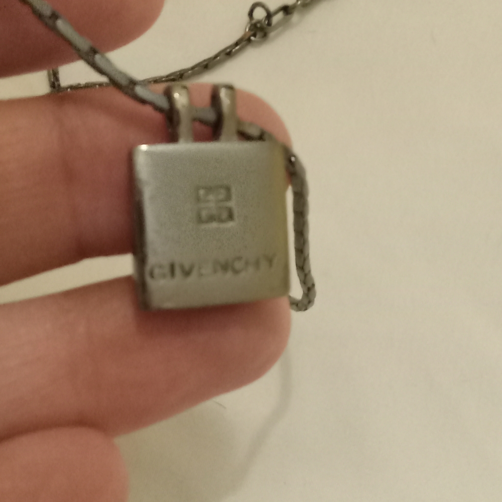 Givenchy Necklace With Ruby Rhinestones Square Pe… - image 2